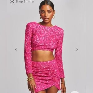 Retrofete 🩷 sequin crop top in‎ fuchsia. NWT Medium
